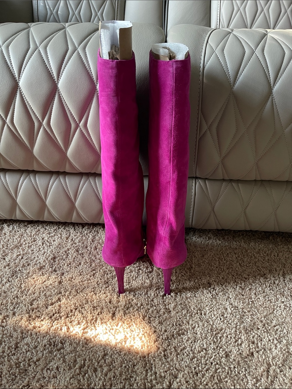 Jessica Simpson Fuchsia Suede Knee-High Stiletto Boots - Picture 12 of 14